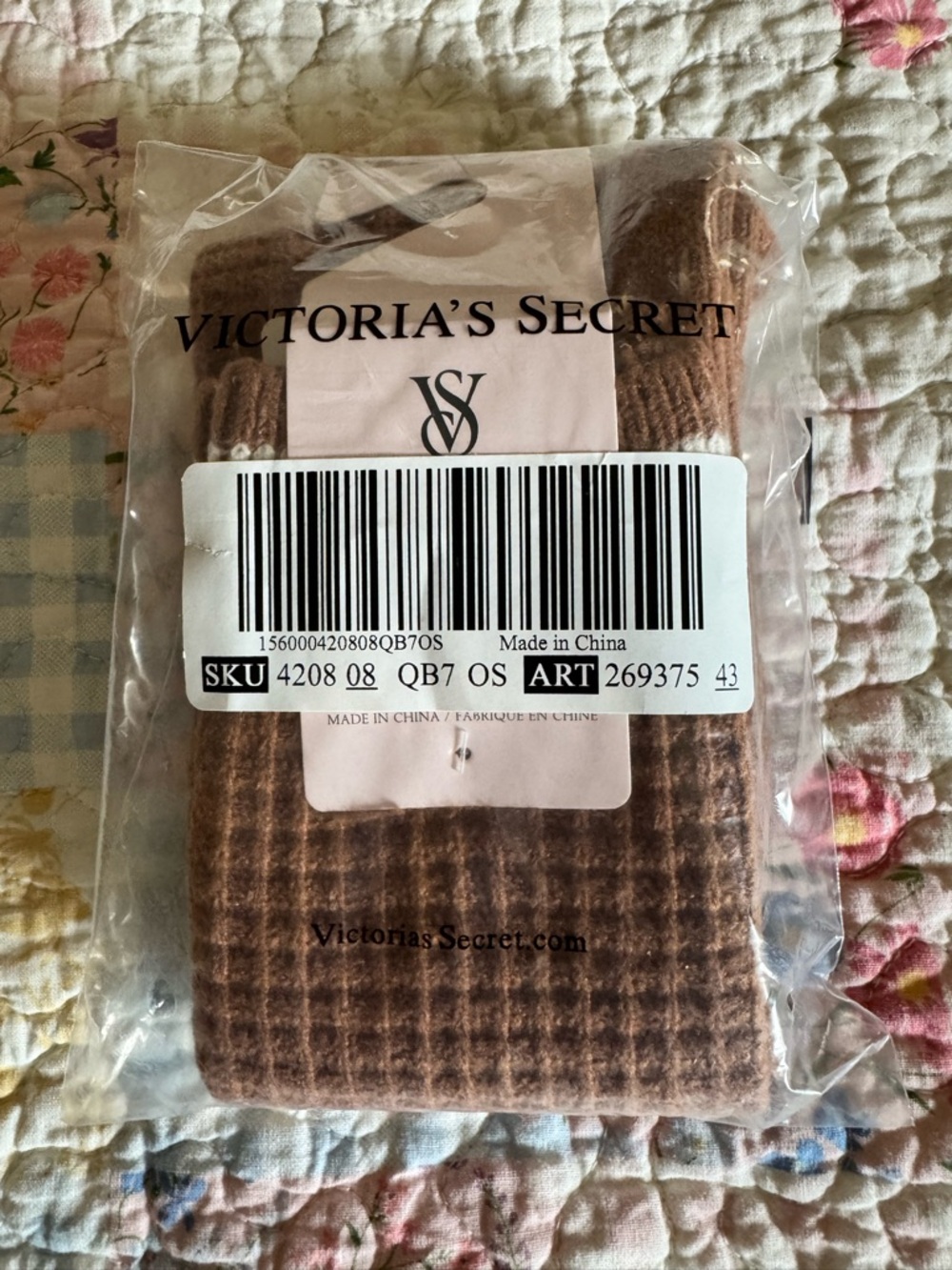 Victoria's Secret Rust Brown Waffle Knit Socks